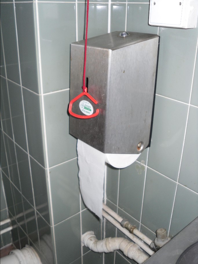 An easily reachable emergency cord.