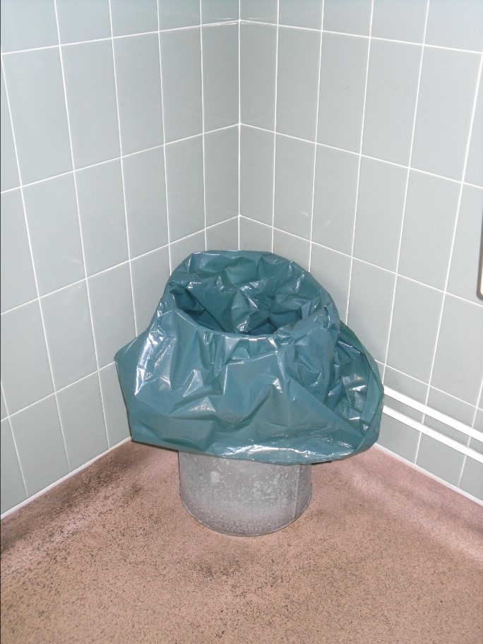 Waste bin for non flushable items.