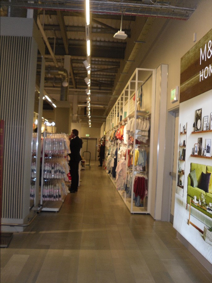 With narrow aisles.
