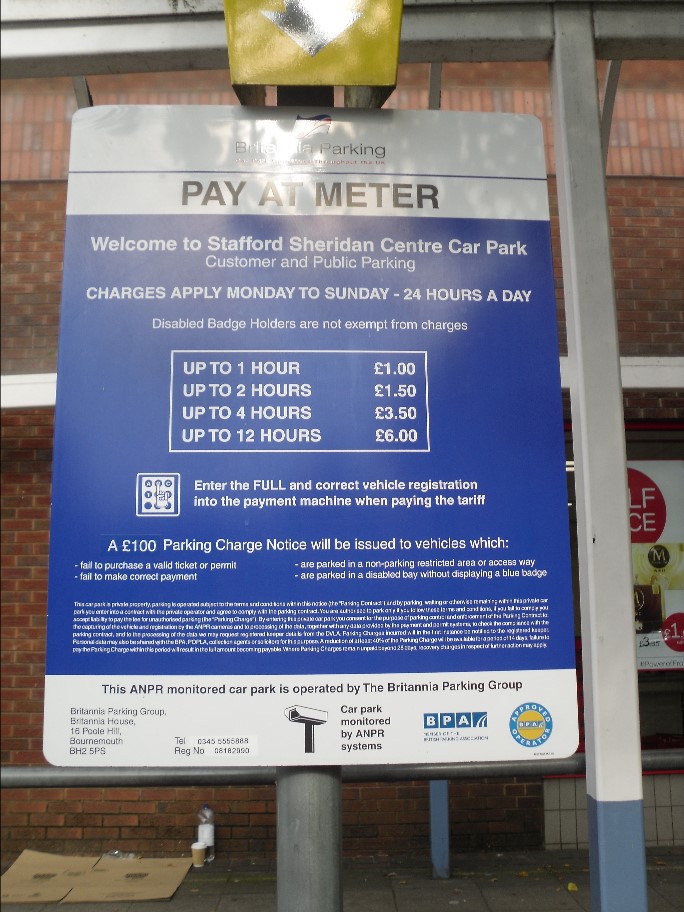 Some carparks charge disabled drivers